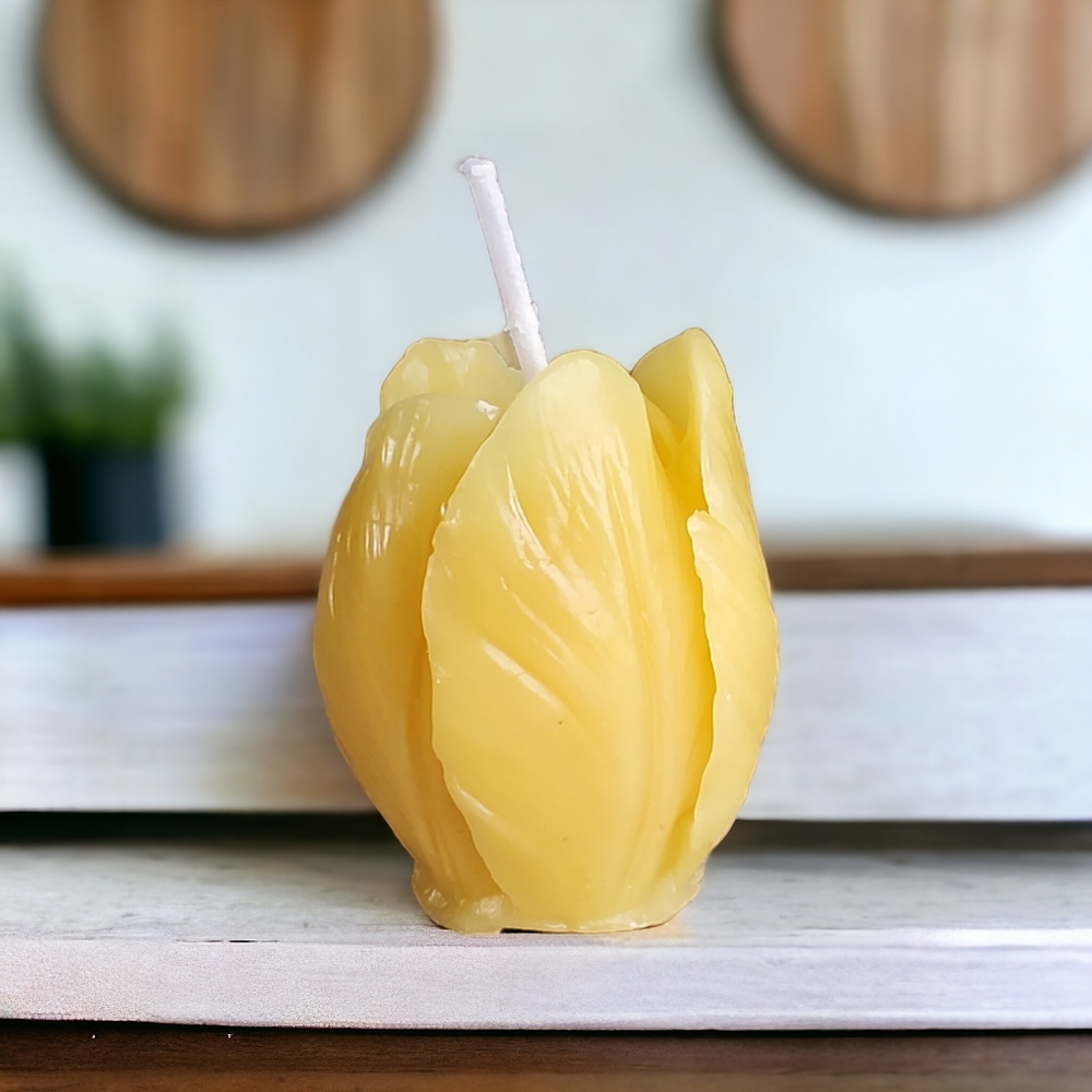 Pure beeswax mini tulip set of 5 handmade candles / great gifts for mothers day - Picture 5 of 6